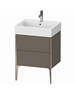 Duravit Meuble sous-vasque XViu XV45340B190 58,4 x 49,3 x 45,4 cm, flanelle gris soie mat, 2 coulissants, champagne mat