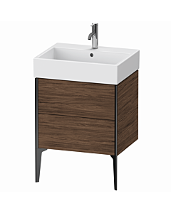 Duravit XViu vanity unit XV45340B221 58.4 x 45.4 x 49.3 cm, dark walnut, 2 drawers, matt black