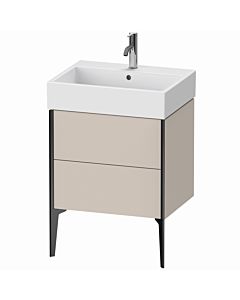 Duravit XViu Waschtisch-Unterschrank XV45340B291 58,4 x 49,3 x 45,4 cm, taupe matt, 2 Auszüge, schwarz matt