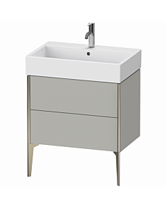 Duravit Meuble sous-vasque XViu XV45350B107 68,4 x 49,3 x 45,4 cm, gris béton mat, 2 coulissants, champagne mat