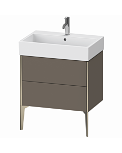 Duravit XViu Waschtisch-Unterschrank XV45350B190 68,4 x 49,3 x 45,4 cm, flannel grey seidenmatt, 2 Auszüge, champagner matt