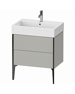 Duravit Meuble sous-vasque XViu XV45350B207 68,4 x 49,3 x 45,4 cm, gris béton mat, 2 coulissants, noir mat