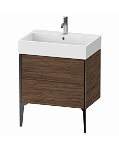 meuble-lavabo Duravit XViu XV45350B221 68,4 x 45,4 x 49,3 cm, noyer foncé, 2 tiroirs, noir mat