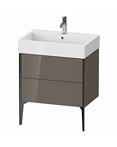 Duravit XViu Waschtisch-Unterschrank XV45350B289 68,4 x 49,3 x 45,4 cm, flannel grey hochglanz, 2 Auszüge, schwarz matt