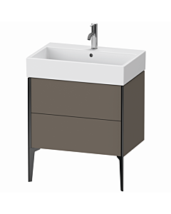 Duravit Meuble sous-vasque XViu XV45350B290 68,4 x 49,3 x 45,4 cm, flanelle gris soie mat, 2 coulissants, noir mat