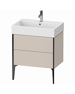 Duravit XViu Waschtisch-Unterschrank XV45350B291 68,4 x 49,3 x 45,4 cm, taupe matt, 2 Auszüge, schwarz matt