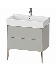 Duravit Meuble sous-vasque XViu XV45360B107 78,4 x 49,3 x 45,4 cm, gris béton mat, 2 coulissants, champagne mat