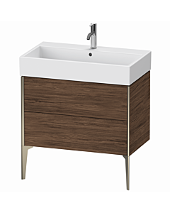 Duravit XViu Waschtisch-Unterschrank XV45360B121 78,4 x 45,4 x 49,3 cm, nussbaum dunkel, 2 Auszüge, champagner matt