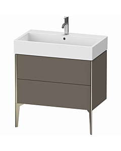 Duravit Meuble sous-vasque XViu XV45360B190 78,4 x 49,3 x 45,4 cm, flanelle gris soie mat, 2 coulissants, champagne mat