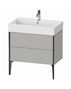 Duravit Meuble sous-vasque XViu XV45360B207 78,4 x 49,3 x 45,4 cm, gris béton mat, 2 coulissants, noir mat
