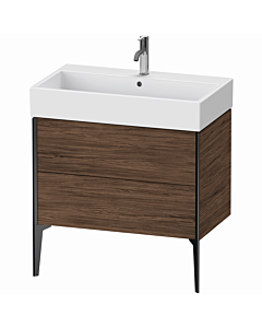 Duravit XViu vanity unit XV45360B221 78.4 x 45.4 x 49.3 cm, dark walnut, 2 drawers, matt black