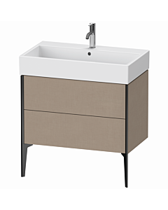 Duravit Meuble sous-vasque XViu XV45360B275 78,4 x 49,3 x 45,4 cm, lin, 2 coulissants, noir mat