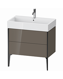 Duravit Meuble sous-vasque XViu XV45360B289 78,4 x 49,3 x 45,4 cm, gris flanelle brillant, 2 coulissants, noir mat