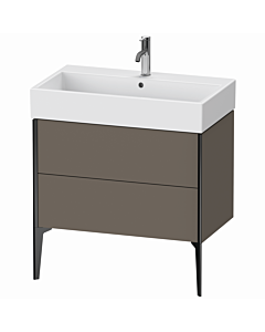 Duravit Meuble sous-vasque XViu XV45360B290 78,4 x 49,3 x 45,4 cm, flanelle gris soie mat, 2 coulissants, noir mat