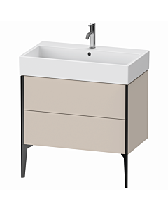 Duravit Meuble sous-vasque XViu XV45360B291 78,4 x 49,3 x 45,4 cm, taupe mat, 2 coulissants, noir mat