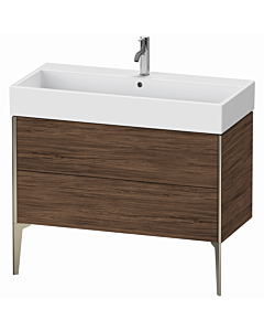 meuble-lavabo Duravit XViu XV45370B121 98,4 x 45,4 x 49,3 cm, noyer foncé, 2 tiroirs, champagne mat