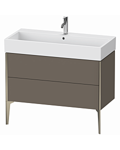 Duravit Meuble sous-vasque XViu XV45370B190 98,4 x 49,3 x 45,4 cm, flanelle gris soie mat, 2 coulissants, champagne mat