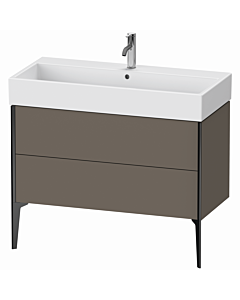 Duravit XViu Waschtisch-Unterschrank XV45370B290 98,4 x 49,3 x 45,4 cm, flannel grey seidenmatt, 2 Auszüge, schwarz matt