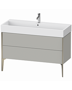 Duravit Meuble sous-vasque XViu XV45380B107 118,4 x 49,3 x 45,4 cm, gris béton mat, 2 coulissants, champagne mat