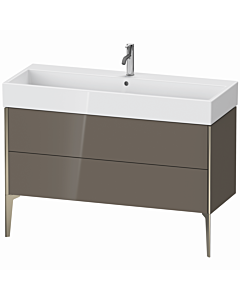 Duravit XViu vanity unit XV45380B189 118.4 x 49.3 x 45.4 cm, flannel gray high gloss, 2 pull-outs, matt champagne