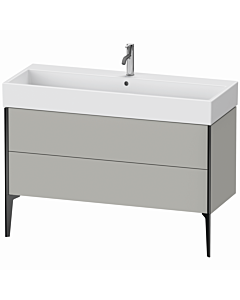 Duravit Meuble sous-vasque XViu XV45380B207 118,4 x 49,3 x 45,4 cm, gris béton mat, 2 coulissants, noir mat