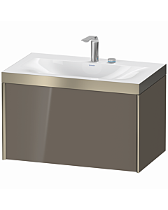Duravit Meuble sous-vasque XViu XV4610EB189P 80x48cm, 2000 , 2 trous pour robinetterie, champagne mat, Rahmen P, gris flanelle brillant