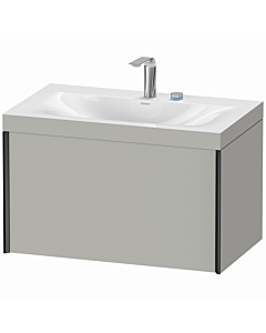 Duravit XViu Waschtisch-Unterschrank XV4610EB207C 80x48cm, 1 Auszug, 2 Hahnlöcher, schwarz matt, Rahmen C, betongrau matt