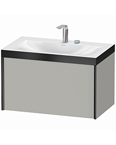 Duravit XViu Waschtisch-Unterschrank XV4610EB207P 80x48cm, 1 Auszug, 2 Hahnlöcher, schwarz matt, Rahmen P, betongrau matt