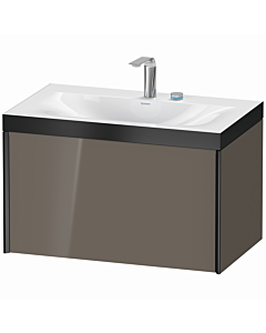 Duravit Meuble sous-vasque XViu XV4610EB289P 80x48cm, 2000 , 2 trous pour robinetterie, noir mat, Rahmen P, gris flanelle brillant