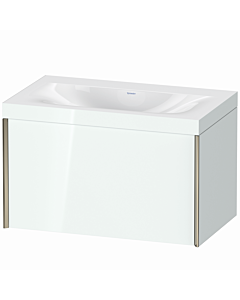 Duravit XViu Waschtisch-Unterschrank XV4610NB185C 80x48cm, 1 Auszug, champagner matt, Rahmen C, weiß hochglanz