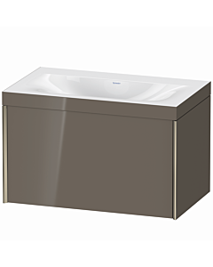Duravit XViu Waschtisch-Unterschrank XV4610NB189C 80x48cm, 1 Auszug, champagner matt, Rahmen C, flannel grey hochglanz