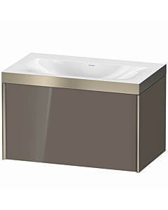 Duravit XViu vanity unit XV4610NB189P 80x48cm, 2000 pull-out, matt champagne, Rahmen P, flannel gray high gloss