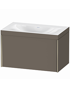 Duravit XViu Waschtisch-Unterschrank XV4610NB190C 80x48cm, 1 Auszug, champagner matt, Rahmen C, flannel grey seidenmatt