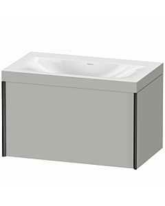 Duravit XViu Waschtisch-Unterschrank XV4610NB207C 80x48cm, 1 Auszug, schwarz matt, Rahmen C, betongrau matt