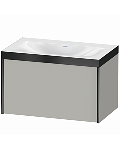 Duravit XViu Waschtisch-Unterschrank XV4610NB207P 80x48cm, 1 Auszug, schwarz matt, Rahmen P, betongrau matt