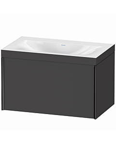 Duravit XViu vanity unit XV4610NB249C 80x48cm, 2000 pull-out, black matt, Rahmen C, graphite matt