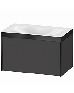 Duravit XViu vanity unit XV4610NB249P 80x48cm, 2000 pull-out, black matt, Rahmen P, graphite matt