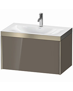 Duravit Meuble sous-vasque XViu XV4610OB189P 80x48cm, coulissant 2000 2000 , champagne mat, Rahmen P, gris flanelle brillant