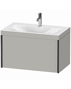 Duravit XViu Waschtisch-Unterschrank XV4610OB207C 80x48cm, 1 Auszug, 1 Hahnloch, schwarz matt, Rahmen C, betongrau matt