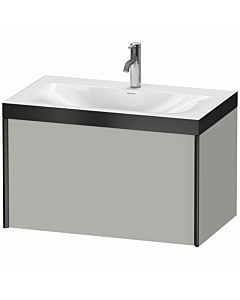 Duravit XViu Waschtisch-Unterschrank XV4610OB207P 80x48cm, 1 Auszug, 1 Hahnloch, schwarz matt, Rahmen P, betongrau matt