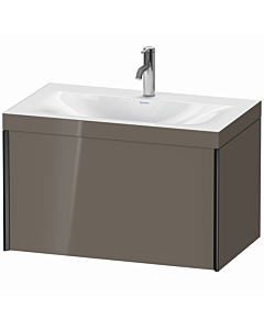 Duravit XViu Waschtisch-Unterschrank XV4610OB289C 80x48cm, 1 Auszug, 1 Hahnloch, schwarz matt, Rahmen C, flannel grey hochglanz