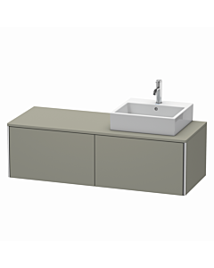 Duravit XSquare Waschtisch-Unterschrank XS4903R9292 140x40x54,8cm, 2 Auszüge, rechts, Steingrau seidenmatt