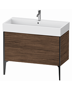 Duravit XViu vanity unit XV45370B221 98.4 x 45.4 x 49.3 cm, dark walnut, 2 drawers, matt black