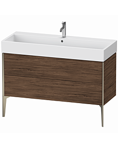 Duravit XViu Waschtisch-Unterschrank XV45380B121 118,4 x 45,4 x 49,3 cm, nussbaum dunkel, 2 Auszüge, champagner matt