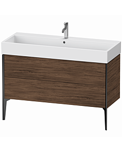 meuble-lavabo Duravit XViu XV45380B221 118,4 x 45,4 x 49,3 cm, noyer foncé, 2 tiroirs, noir mat