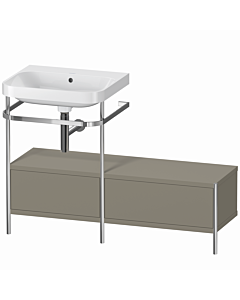 Duravit Happy D.2 Plus combinaison lavabo sur meuble HP4860N9292 120x49cm, avec console en métal, sans trou pour robinetterie, finition satinée gris pierre