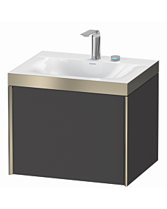 Duravit XViu Waschtisch-Unterschrank XV4609EB149P 60x48cm, 1 Auszug, 2 Hahnlöcher, champagner matt, Rahmen P, graphit matt