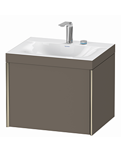Duravit Meuble sous-vasque XViu XV4609EB190C 60x48cm, 2000 , 2 trous pour robinetterie, champagne mat, Rahmen C, flanelle gris soie mat