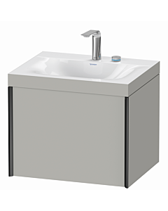 Duravit XViu vanity unit XV4609EB207C 60x48cm, 2000 pull-out, 2 tap holes, matt black, Rahmen C, matt concrete gray
