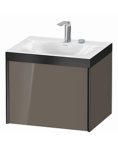 Duravit Meuble sous-vasque XViu XV4609EB289P 60x48cm, 2000 , 2 trous pour robinetterie, noir mat, Rahmen P, gris flanelle brillant